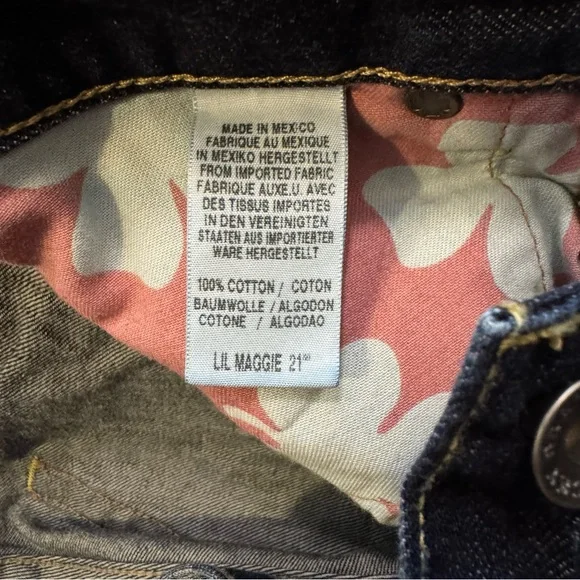 Lucky Brand Lil Maggie Flare Jeans Womens 00 Dark Wash Bootcut Altered Hem 24x32 - Picture 13 of 15